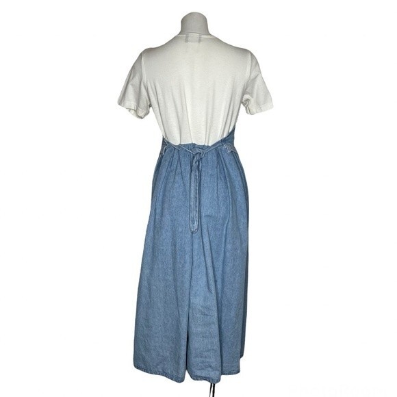 ALEXANDRA LEE Denim Jean Dress VINTAGE 80’s Light Blue White VINTAGE Size 10 - Picture 2 of 9